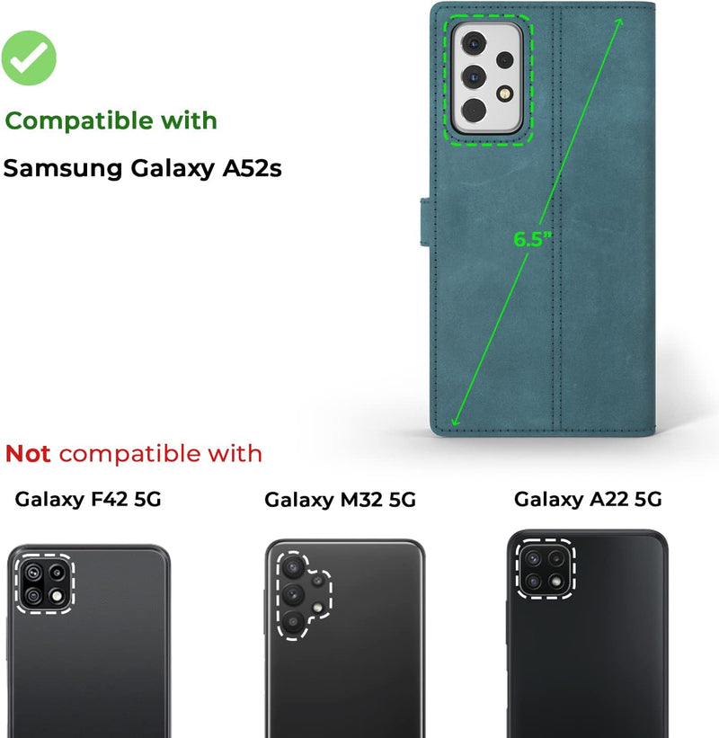 Snakehive Galaxy A52/A52S 4G 5G Hülle Leder | Stylische Handyhülle mit Kartenhalter & Standfuss | Ha