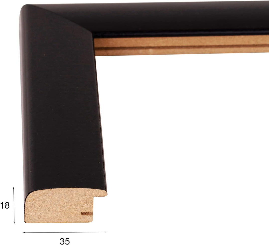 Rahmendesign24 Posterrahmen Fiona 60x80 Schwarz (hochglanz) Fotorahmen, Wechselrahmen, Bilderrahmen,