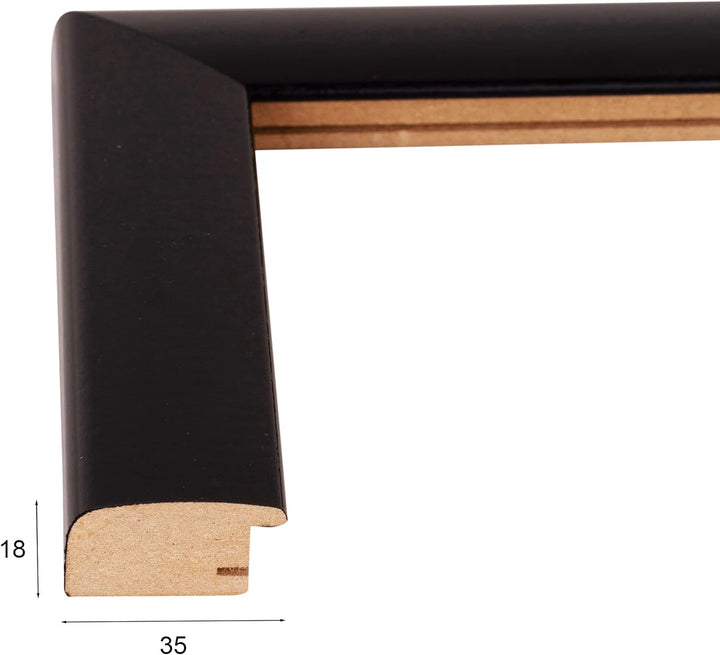 Rahmendesign24 Posterrahmen Fiona 60x80 Schwarz (hochglanz) Fotorahmen, Wechselrahmen, Bilderrahmen,