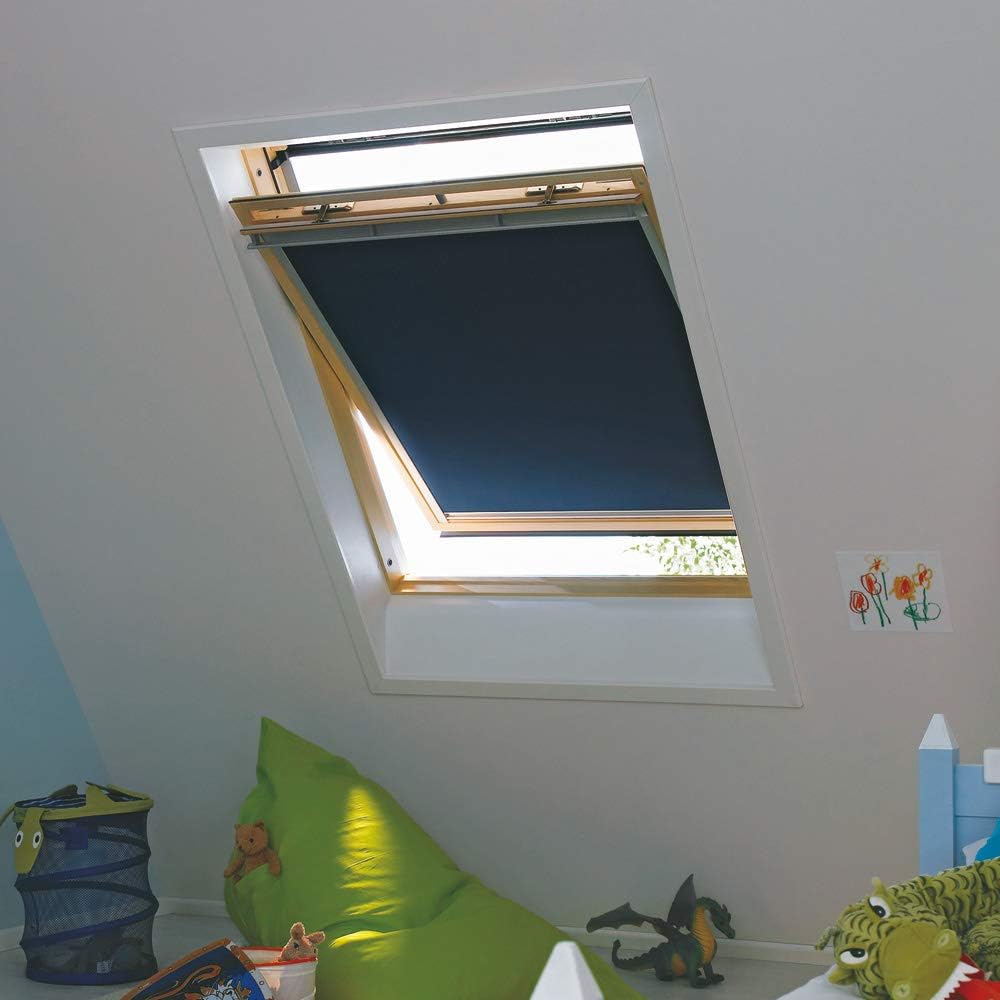 VELUX Orignal Verdunkelungsrollo DKL 204 1100S/Bedienart : Manuell/Farbe : Uni Dunkelblau/Fenstergrö
