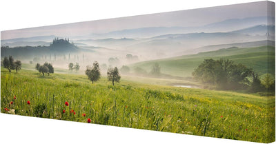 Bilderwelten Leinwandbild - Toskana Frühling - Panorama Quer, 30cm x 90cm, 30cm x 90cm