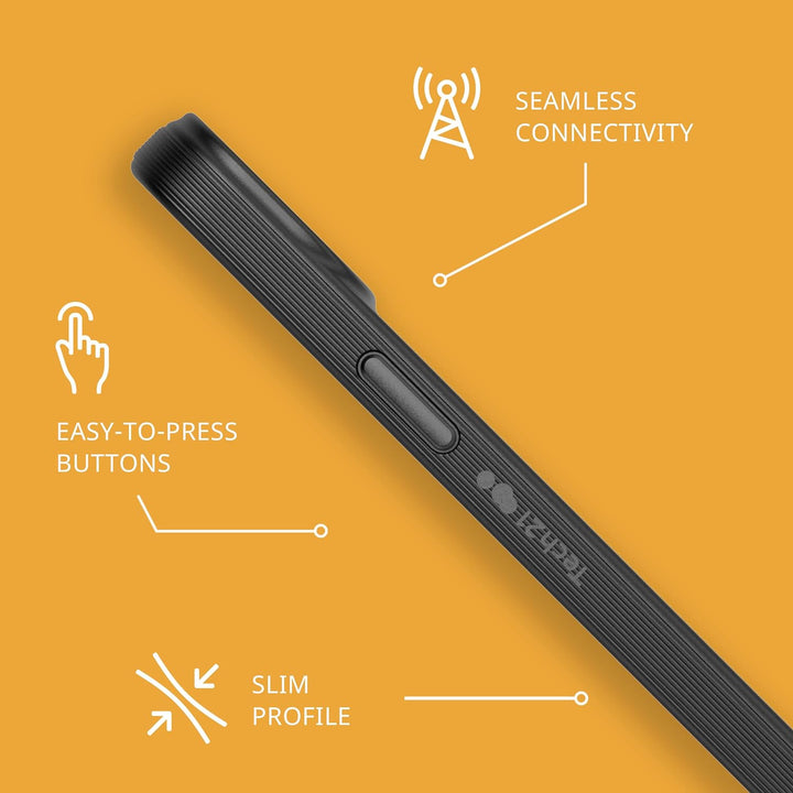 tech21 iPhone 14 Evo Lite – Dünne & Stossdämpfende Handyhülle mit 3,0 m Multi-Drop-Schutz, Schwarz i