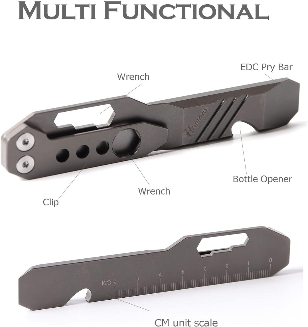 Hamans Titan EDC Hebeleisen Flaschenöffner Clip Schraubenschlüssel Multi-Tool mit Tragetasche