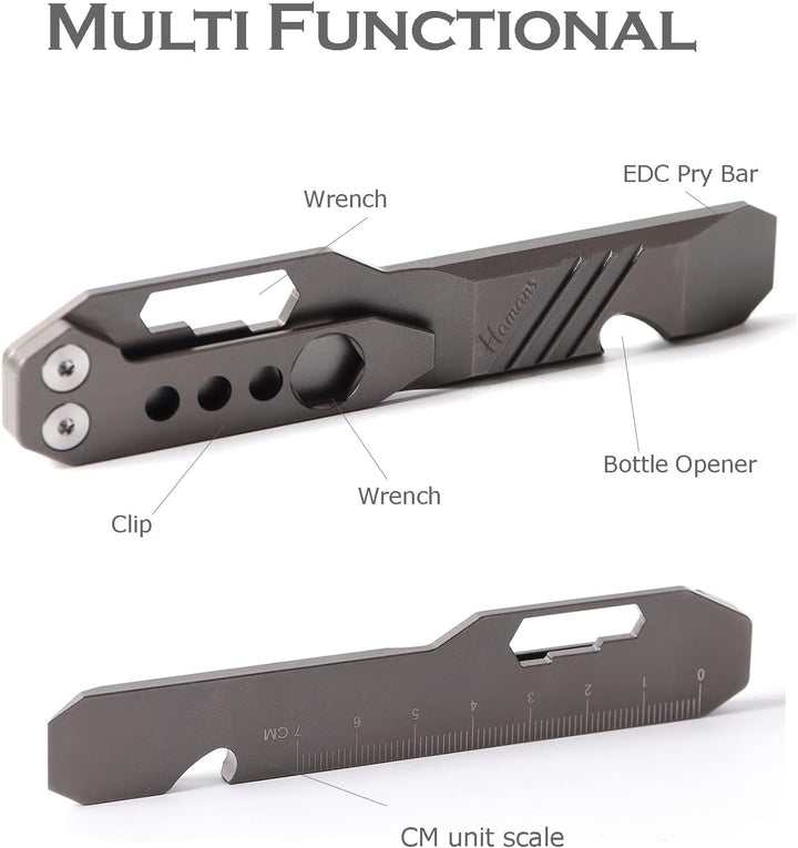 Hamans Titan EDC Hebeleisen Flaschenöffner Clip Schraubenschlüssel Multi-Tool mit Tragetasche