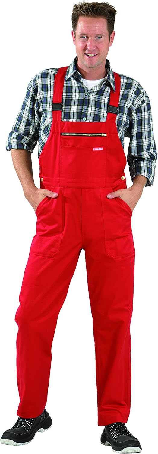 Planam 0631042 MG 290 Latzhose, Mittelrot, Grösse 42 Mittelrot 164, Mittelrot 164
