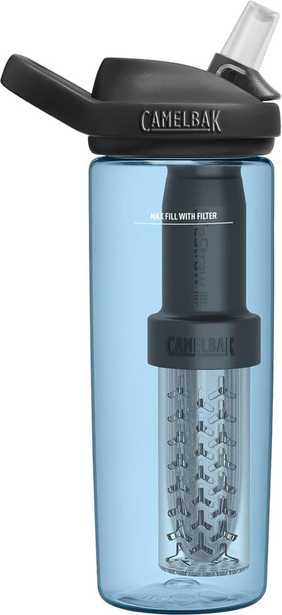 Camelbak Eddy+ gefiltert durch Lifestraw Water Bottle Echtes Blau Echtes Blau 600ML, Echtes Blau 600