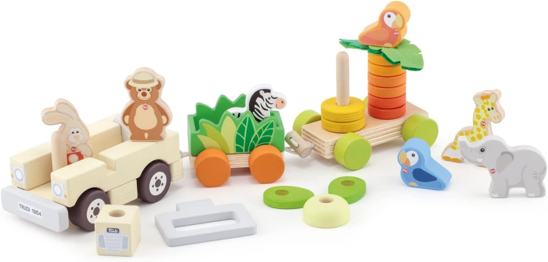 John Adams , Sevi - Safari Train Playset: Christmas, Baby Shower, Birthday or Christening Gift for K