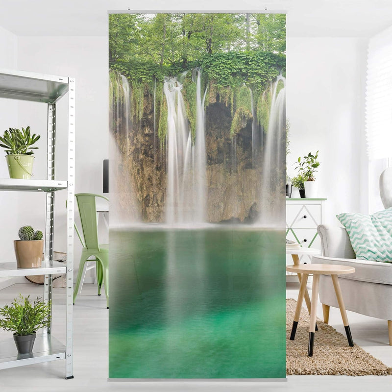 Bilderwelten Raumteiler Wasserfall Plitvicer Seen 250x120cm inkl. transparenter Halterung 250 x 120c