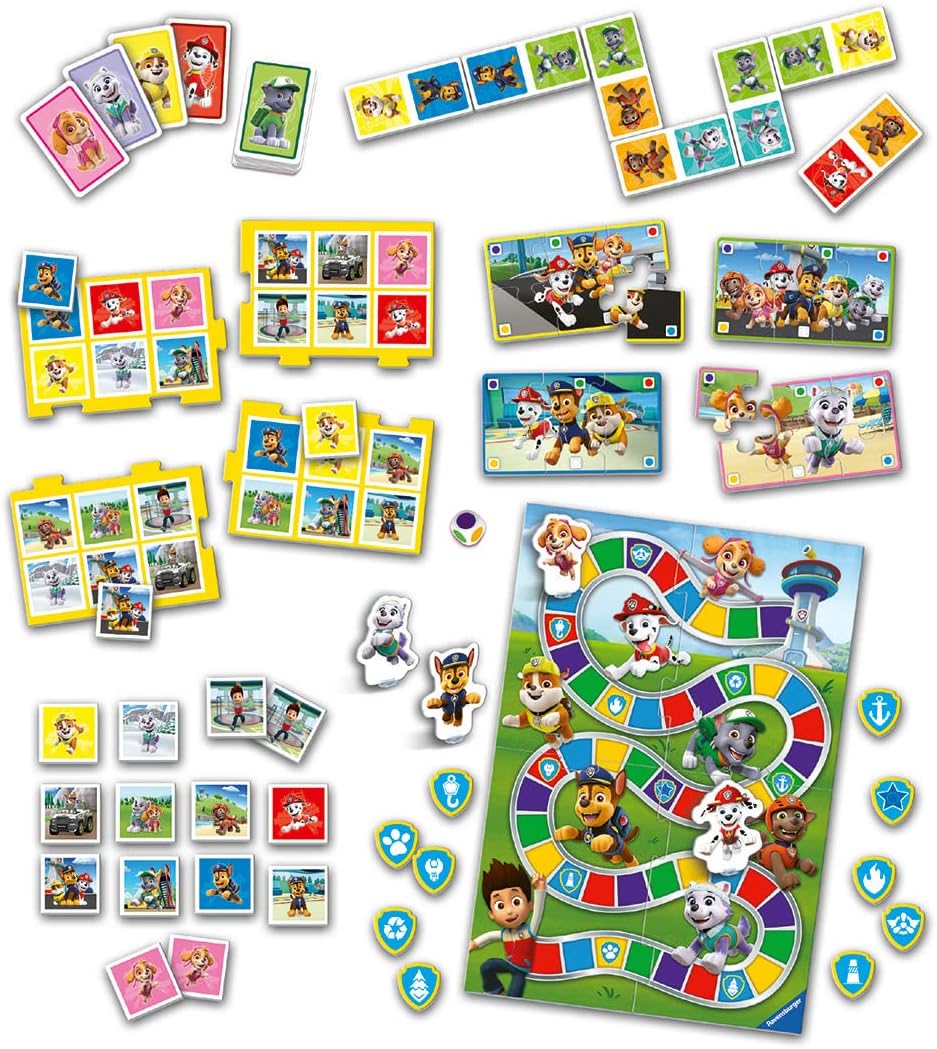 Ravensburger Paw Patrol 6-in-1 Games Compendium Set for Kids Age 3 Years Up