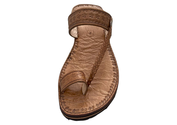 LaRocco Ledersandalen Zehenring Zehentrenner Zehenschlaufe Echtleder Sandalen 17.a.b.w (38, Beige) 3