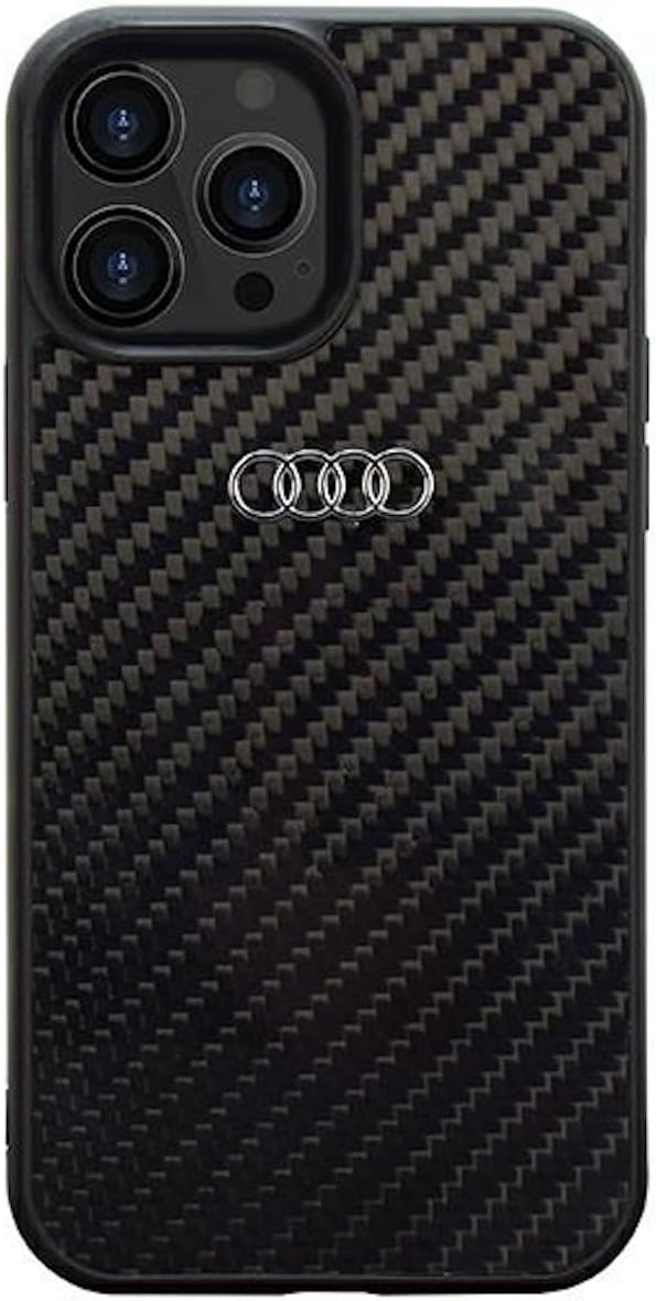 Audi Carbon Fiber Hülle für iPhone 14 Pro Max 6.7" Schwarz Hard AU-TPUPCIP14PM-R8/D2-BK