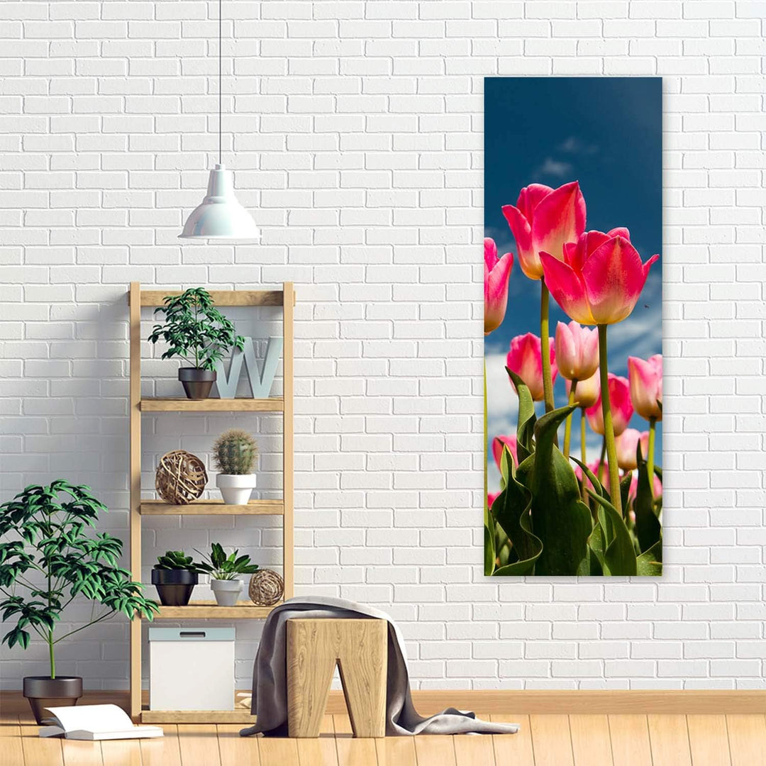 Wandbild Tulpen Modern Deko Kunst Bilder Blumen Rosa 30x90 cm M14010 30x90 cm, M14010 30x90 cm