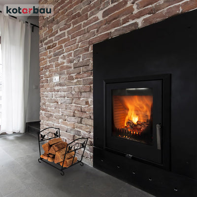 KOTARBAU® Kaminholzregal Innen Brennholzregal Aussen Faltbar Pulverbeschichteter Stahl Holzregal Feu