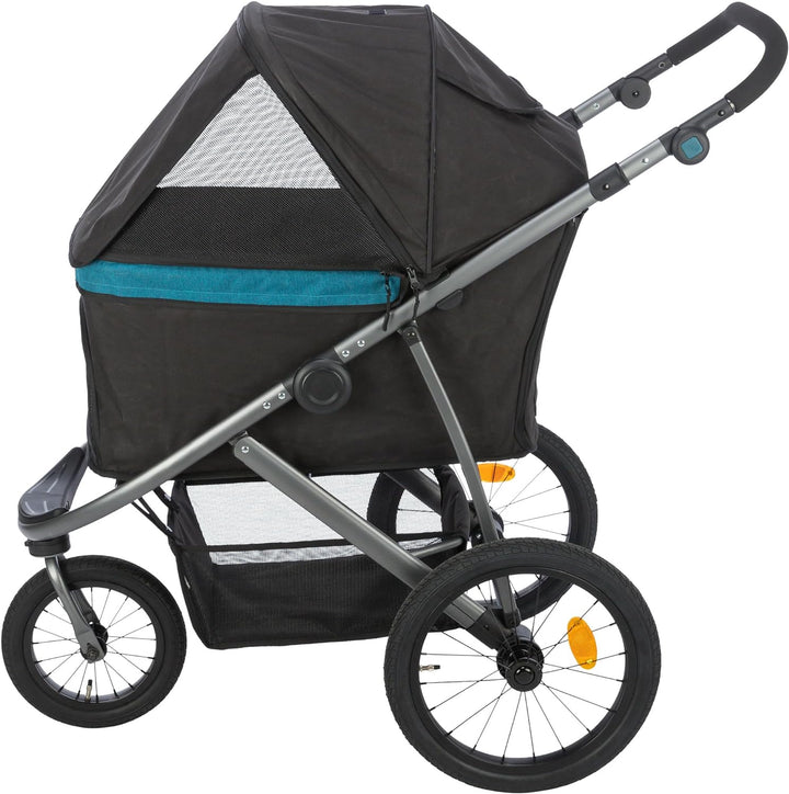 TRIXIE Hundebuggy, Wagen für Hunde, 60 × 112 × 120 cm, 12,5 kg, schwarz/Petrol bis zu 20 kg belastba