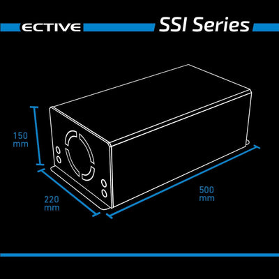 ECTIVE Reiner Sinsus Wechselrichter SSI 30-000W, 20A, 24V auf 230V, Überlastschutz, Überhitzungsschu