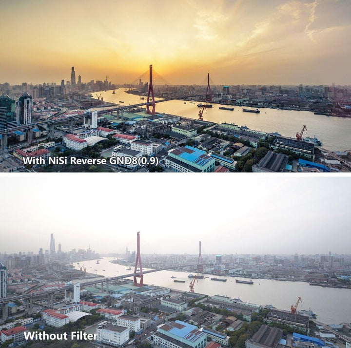NiSi Verlaufsfilter 100x150mm GND8 0.9 Reverse (3-Blenden) Nanobeschichtet und IR Neutral mit umgeke