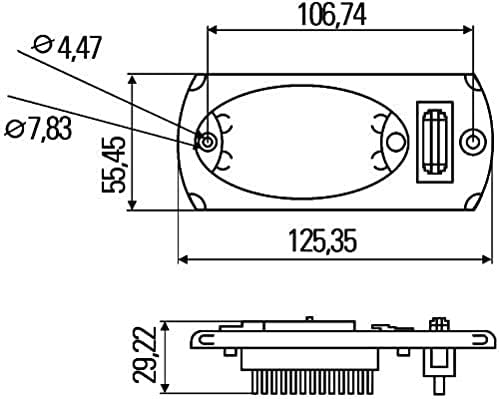 HELLA - Innenraumleuchte - Mini OvalLED VESTA5 - LED - 24V - 1.2W - LED - Einbau - Lichtscheibenfarb