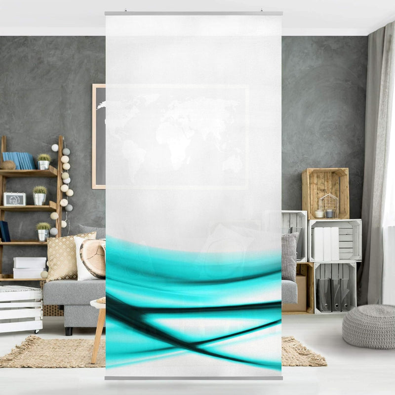 Bilderwelten Raumteiler Turquoise Design 250x120cm inkl. transparenter Halterung, inkl. transparente