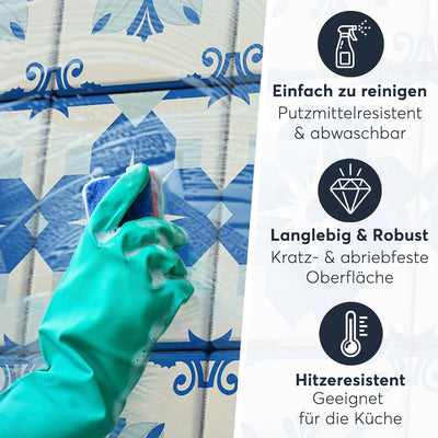 CREATISTO Klebefliesen Stickerfliesen Fliesenfolie - Stylische Sticker Aufkleber für Fliesen I Klebe