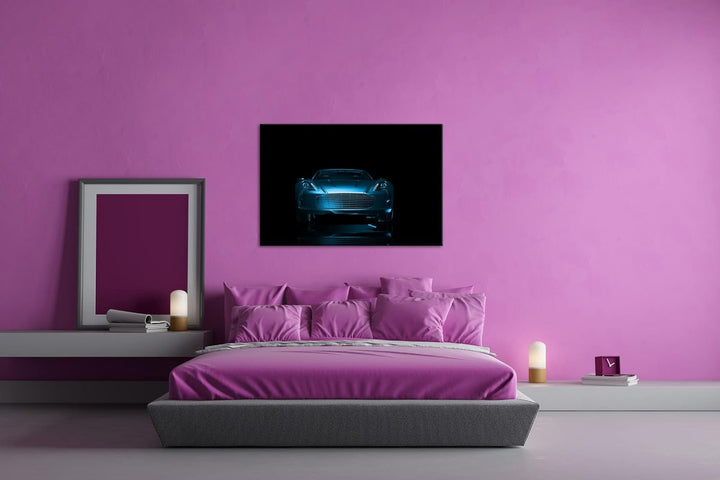 deyoli Dark Bronzefarbener Sportwagen Format 80x60 Effekt: Monocrome Blau als Leinwandbild, Motiv fe