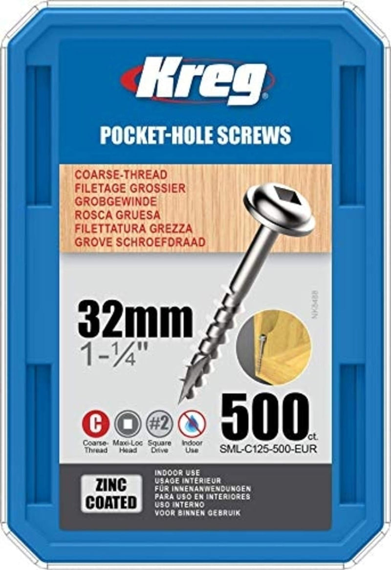 Silverline Zinc Pocket-Hole Screws Washer Head - Coarse