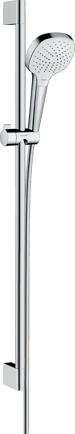 hansgrohe Croma Select E wassersparendes Duschset 0,90m, 3 Strahlarten, Weiss/Chrom 0,90m Set 3 Stra