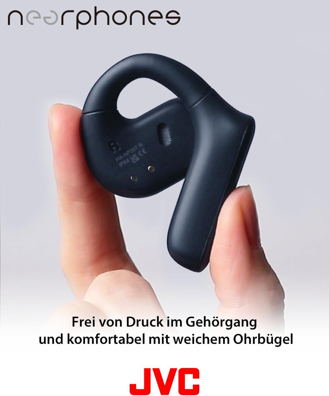 JVC Nearphones HA-NP35T-A, True Wireless Earbuds, Open Ear Design, Noise Cancelling, IPX4, Mikrofon-