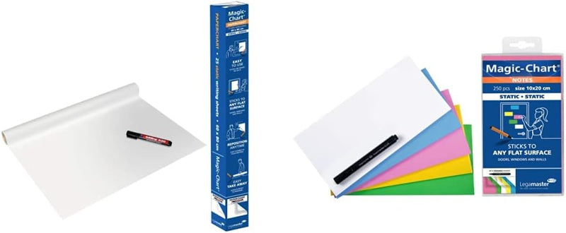 Legamaster Magic-Chart Paperchart Folie - weiss - 80x60cm & Magic-Chart Notes - statisch selbsthafte