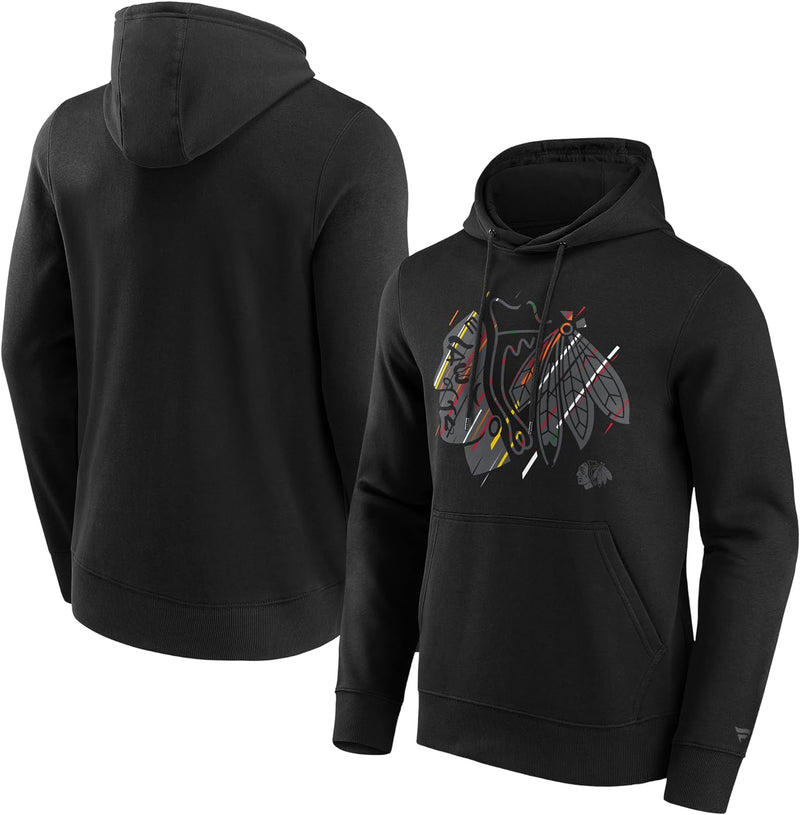 Fanatics Chicago Blackhawks Etch NHL Hoodie Schwarz, L