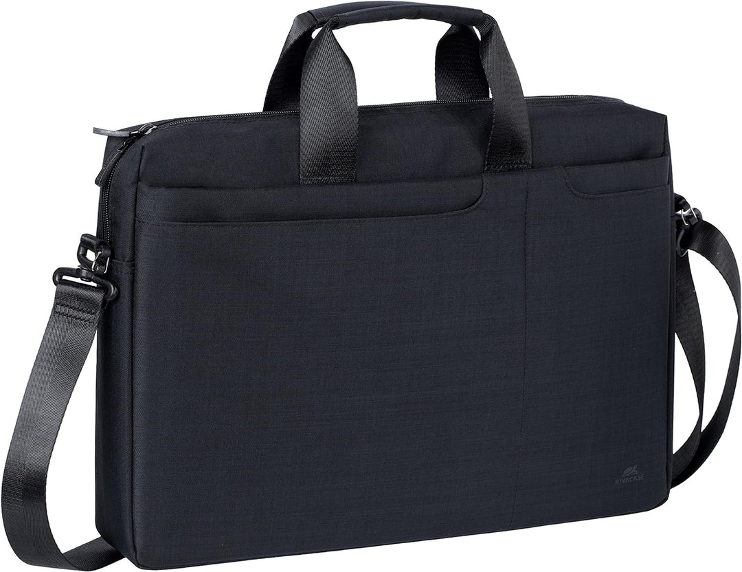 Rivacase Notebooktasche bis 15,6 Zoll – Modische Schultertasche mit Aussenfächern für notwendiges Zu