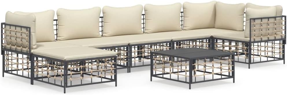 Tidyard 8-TLG. Gartenlounge, Balkonlounge, Gartensofa, Terrassensofa, Loungesofa Outdoor, Loungemöbe
