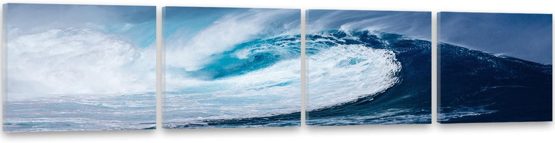 Feeby. Leinwandbild, Bilder, Wand Bild - 4 Teile - Panoramabild, Wandbilder, Kunstdruck 80x20 cm, WE