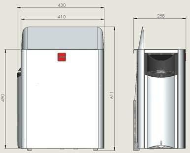 HARVIA THE WALL Elektrische Saunaofen SW80 8.0 kW mit integrierte Steuerung; 3-Phasig; Edelstahl, 8.