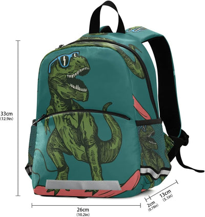 Mnsruu Kinderrucksack, Skateboard, Dinosaurier, Kindergarten, Schultasche für Kleinkinder, Mädchen u