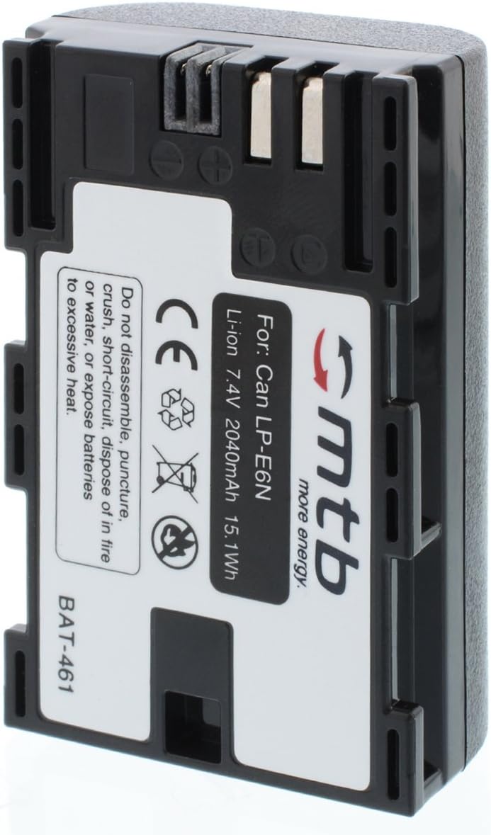 2X Akku (2040mAh) für Canon LP-E6N / EOS 5D Mark II, III, IV / 6D, 7D Mark II 60D, 70D, 80D... / XC1