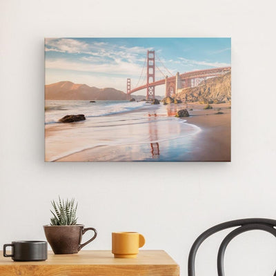 PICANOVA – Leinwandbild 60x40cm Golden Gate Bridge San Francisco – Leinwanddruck – Wandbild Kunstdru