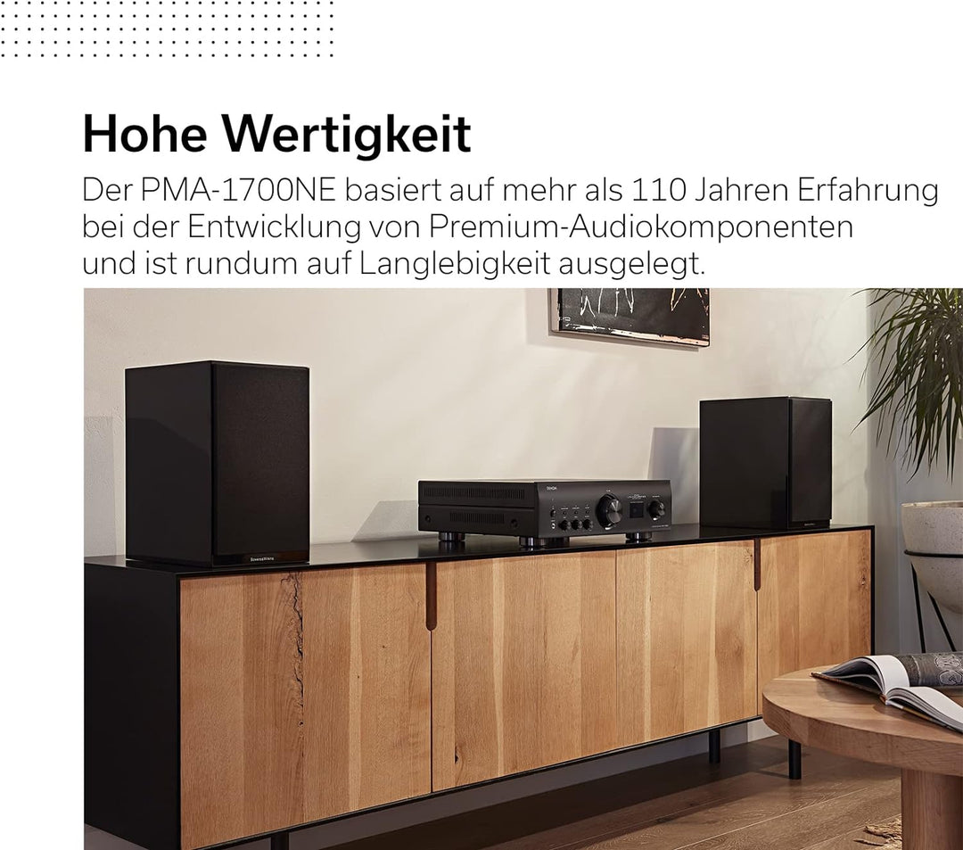 Denon PMA-1700NE HiFi Verstärker, 2x140W, eingebauter Phono-Vorverstärker, Hi-Res Zertifiziert, Adva