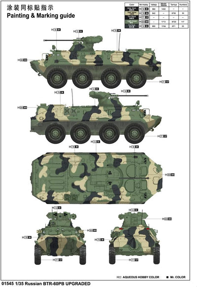 Trumpeter 01545 Modellbausatz BTR-60PB Upgraded