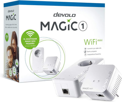 devolo Magic 1 - 1200 WiFi Mini-Starterkit, kompaktes Set, 2 Powerline-WiFi-Adapter für sicheres Hei