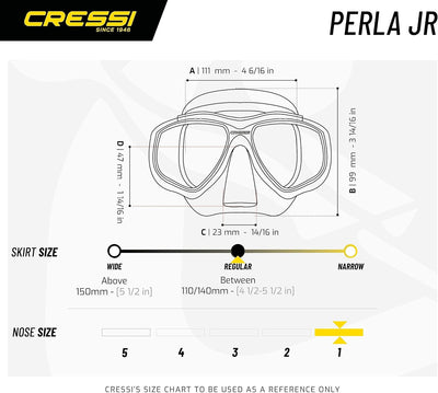 Cressi Perla Jr - Maske oder Combo Set Maske Perla Jr + Schnorchel Minigringo, Einheitsgrösse, Junio