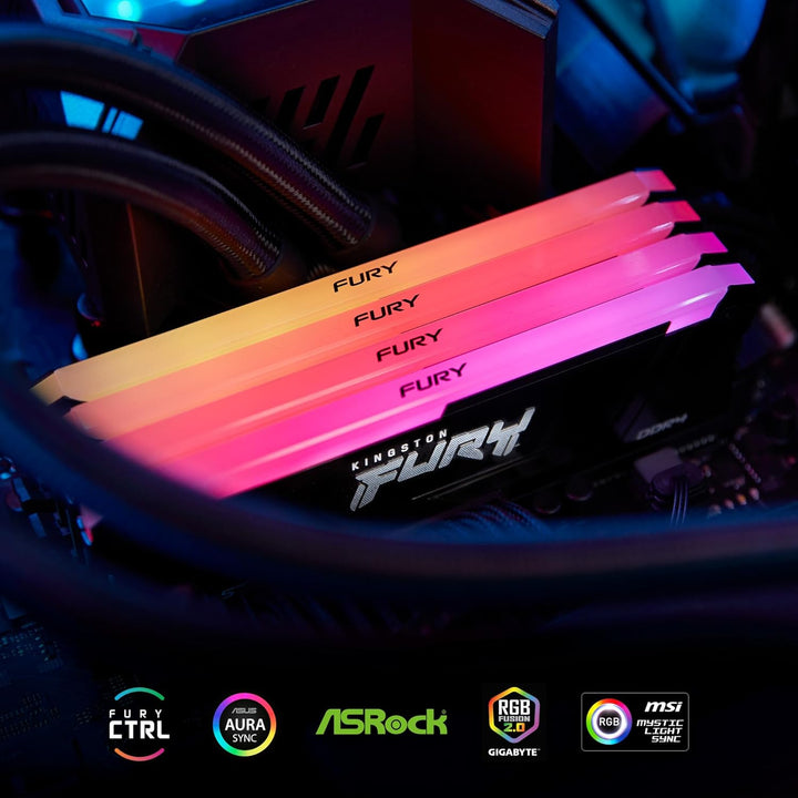 Kingston FURY Beast RGB 32GB 3600MT/s DDR4 CL18 DIMM (Kit mit 2) PC Arbeitsspeicher KF436C18BB2AK2/3