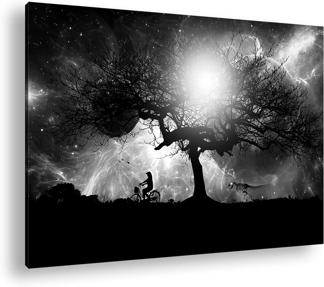 deyoli Fantasie Landschaft einsamer Baum Format: 80x60 Effekt: Schwarz&Weiss als Leinwandbild, Motiv