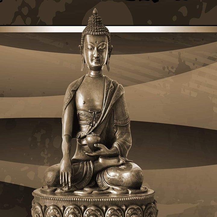 Wanddeko XXL Buddha Leinwandbild 5 Teilig Abstraktion Figur Spa Zen braun 100x70 cm Leinwandbild 100