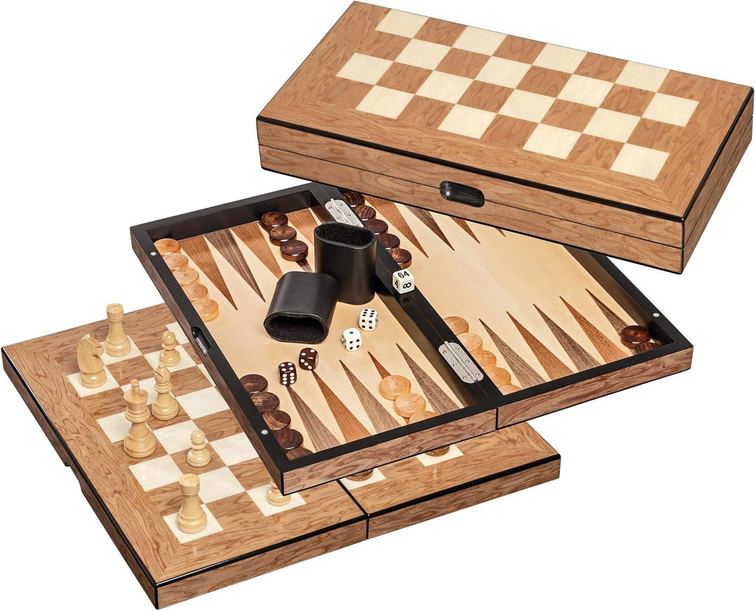 Philos 2518 Schach-Backgammon-Dame-Set, Feld 40cm