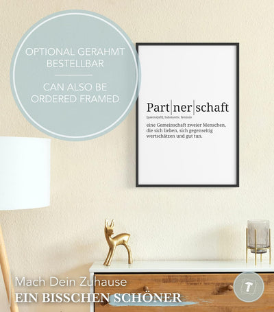 Papierschmiede® Definition: Partnerschaft, DIN A1 (59x84 cm), XXL Poster für Wohnzimmer, Schlafzimme