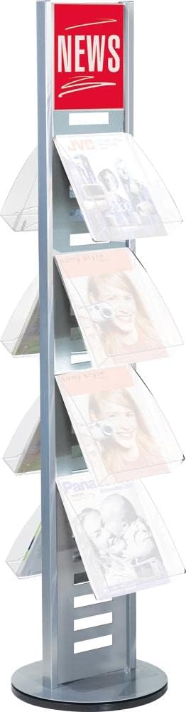 kerkmann 6346 Prospektregal Artline für 20 x DIN A4 Alusilber