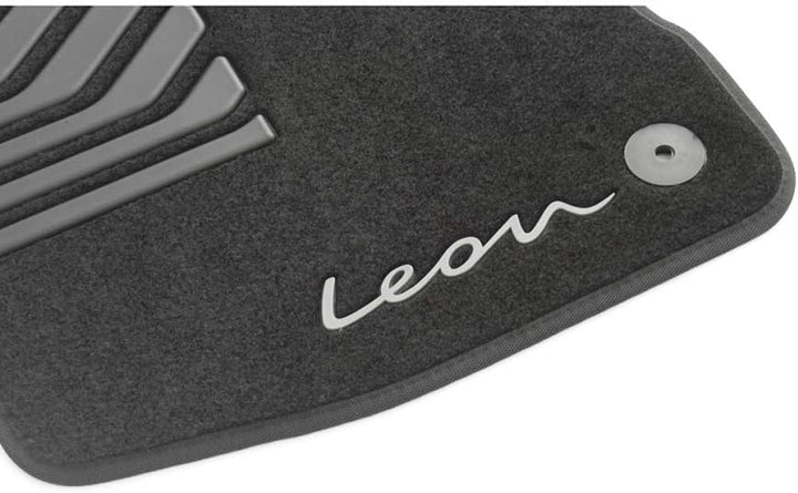 Seat 5FB061675041 Trail Textil Fussmatten 4X Stoffmatten Velours, mit Leon Schriftzug, mit Verstärku