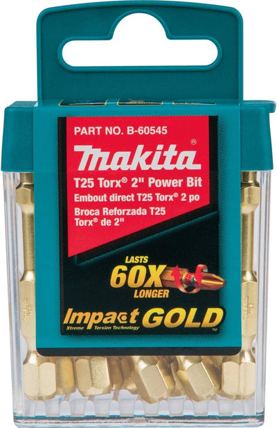 Makita B-60545 Impact Gold T25 Torx 2″ Power Bit, 15/Pk