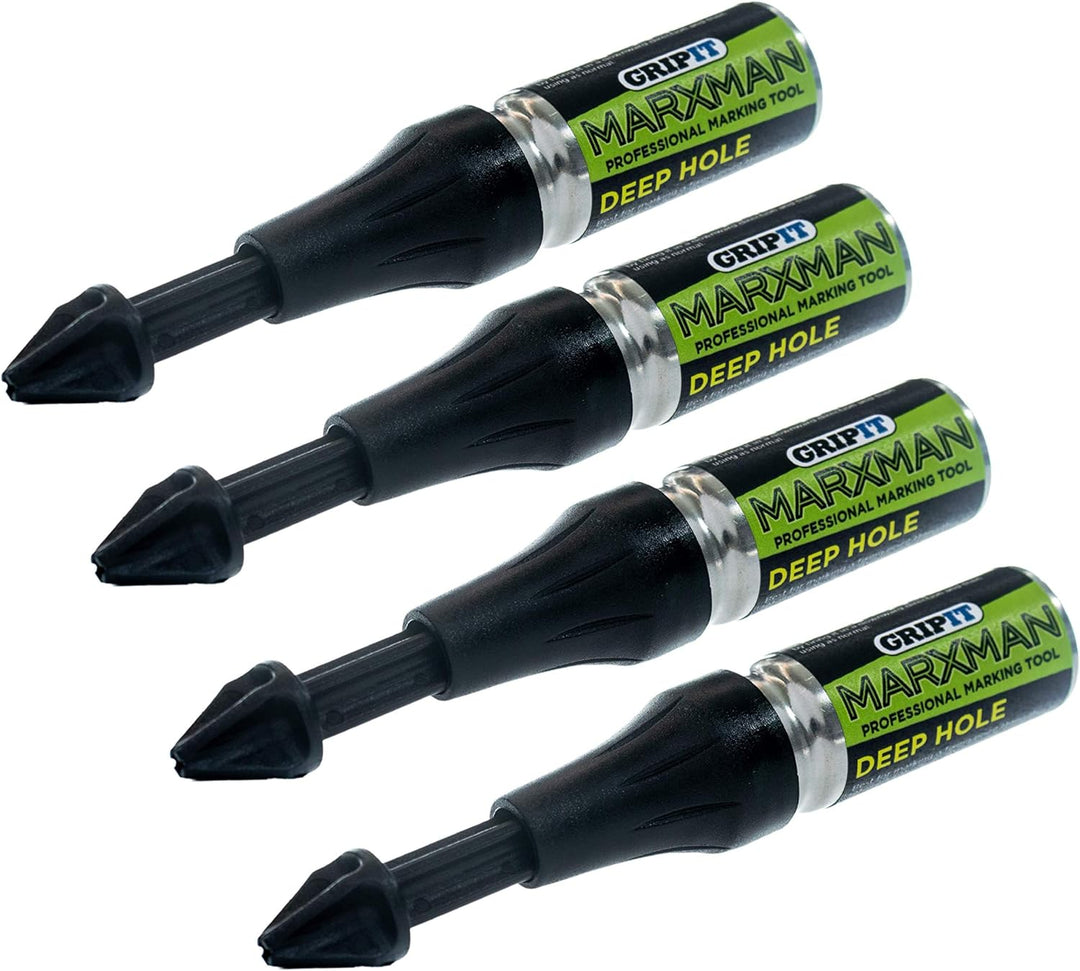 Marxman MARXMAN1BLK Kreide-Markierungsstift mit tiefem Loch, 4 Stück, Schwarz