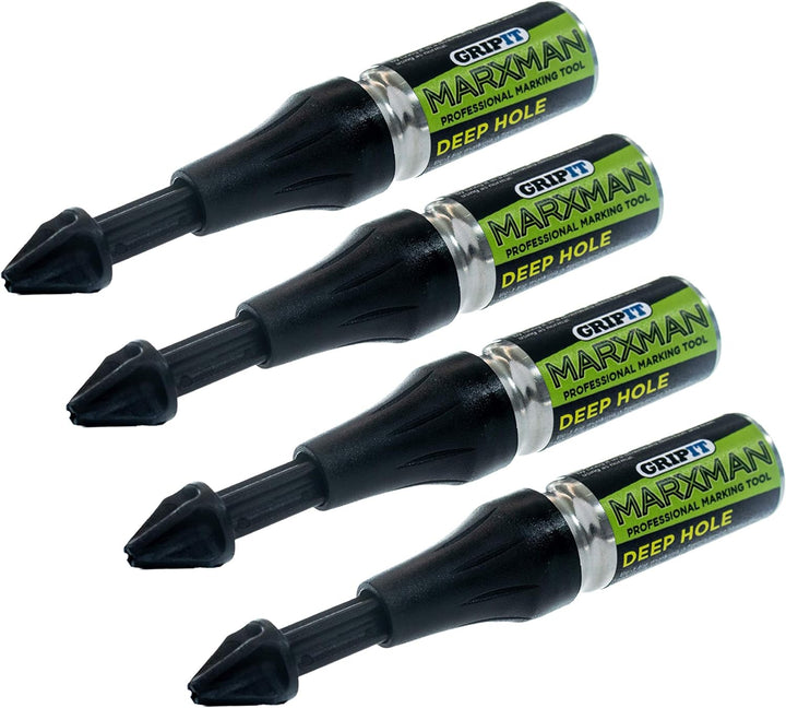 Marxman MARXMAN1BLK Kreide-Markierungsstift mit tiefem Loch, 4 Stück, Schwarz
